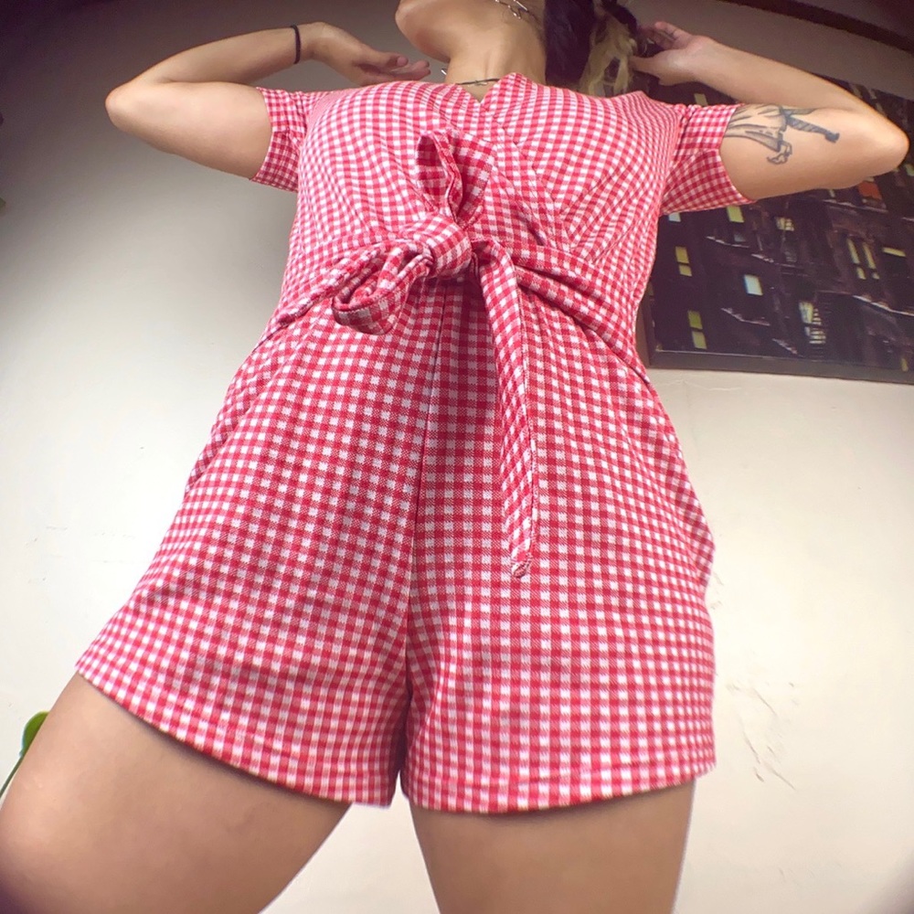 red gingham romper - Picture 4 of 4